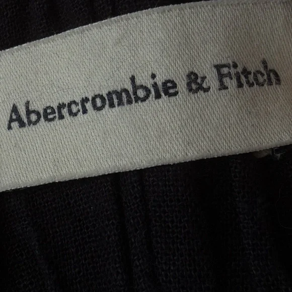 Abercrombie & Fitch Linen Wide Leg Black Pants Small Petite - Picture 4 of 11